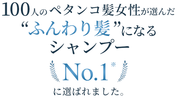 100人のペタンコ髪女性が選んだ“ふんわり髪”になるシャンプーNo.1に選ばれました